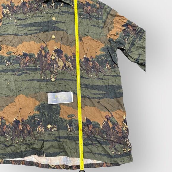 Polo Ralph Lauren Equestrian Riding Graphic Viscose Camp Shirt Mens size L NWT - Picture 6 of 12